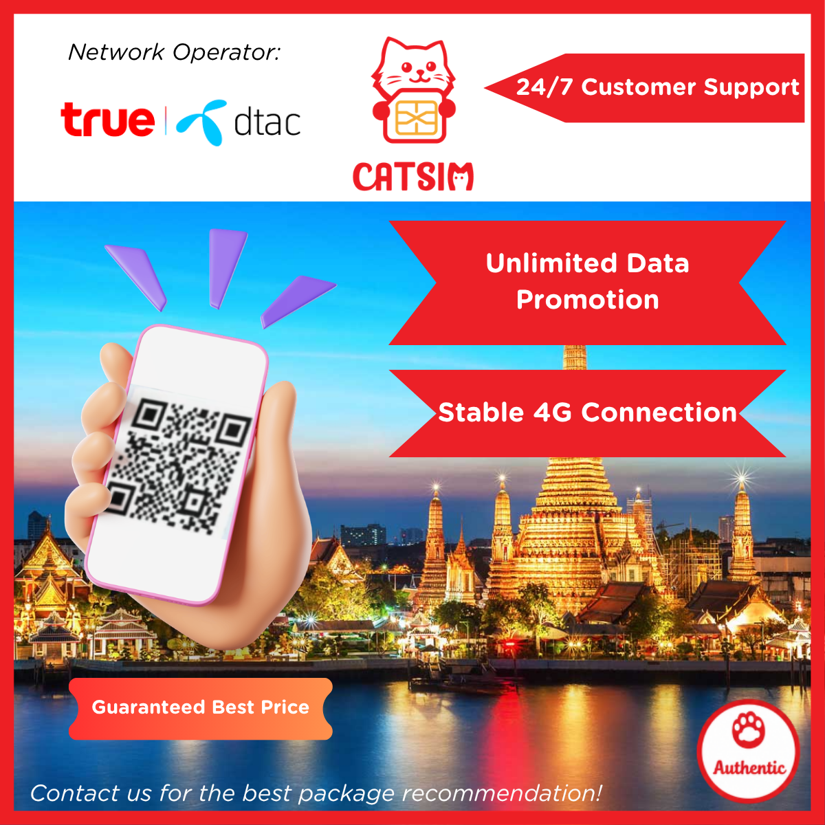 COMBO ESIM THAILAND UNLIMITED DATA + CALL x100